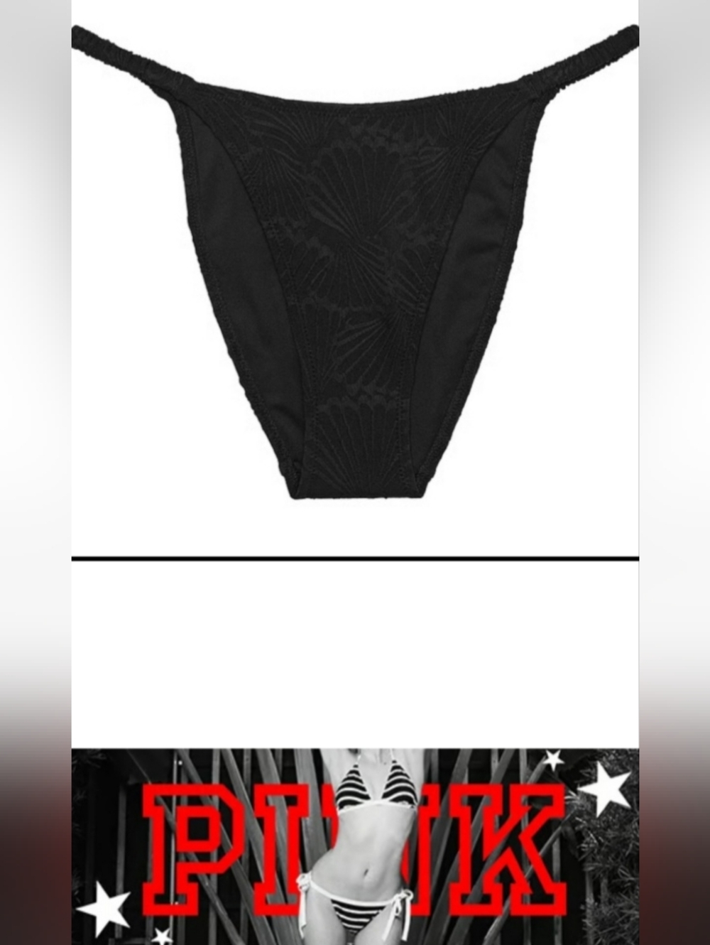 L XL XXL PINK Swim Scrunchie String Bikini Bottom Black Tropical Island Getaway